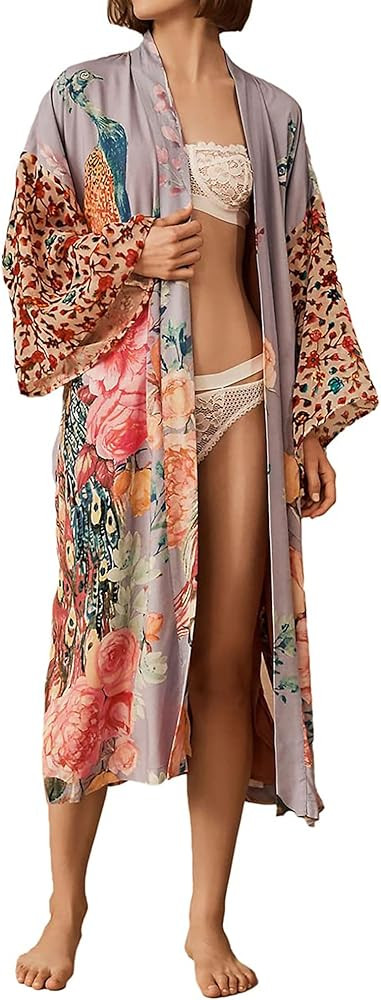Bsubseach Kimono swim cover up for women Robe Cardigan Coverups Long Beach Dress Bathing Suit | Amazon (US)