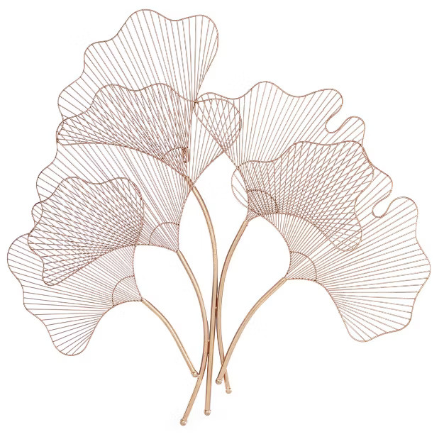 Glam Metal Floral Framed Wall Canvas Copper - Olivia & May | Target