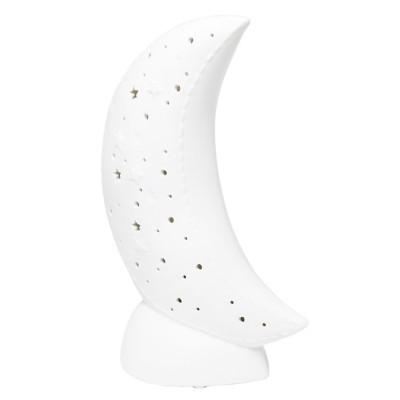 Home Accents Simple Designs Porcelain Moon Shaped Table Lamp | Ashley | Ashley