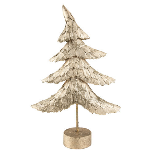 Layered Tree with Wooden Base Christmas Decoration - 18" - Bronze Finish | Christmas Central