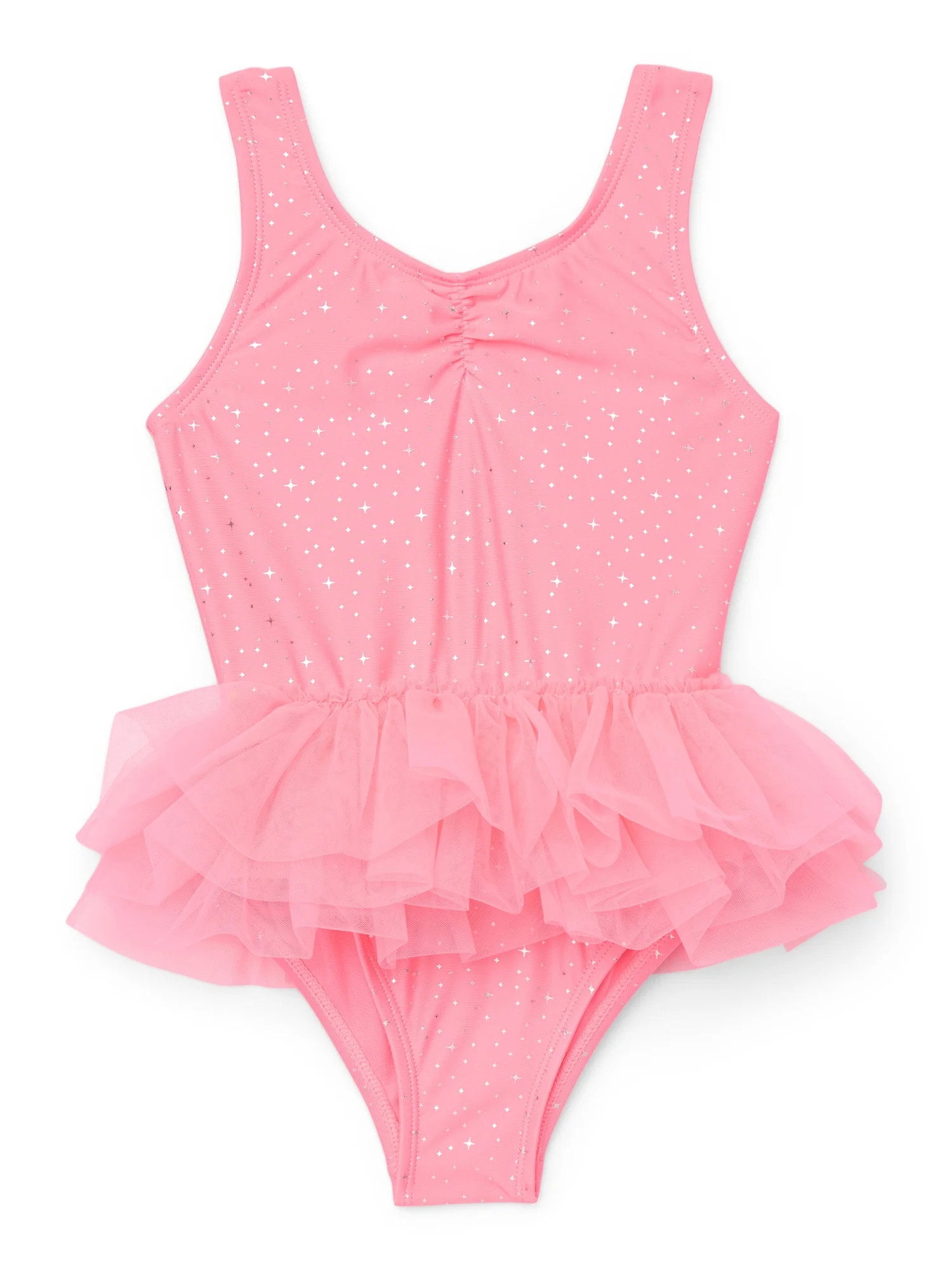 Wonder Nation Baby and Toddler Girls Tutu Swimsuit One-Piece, Sizes 12M-5T | Walmart (US)