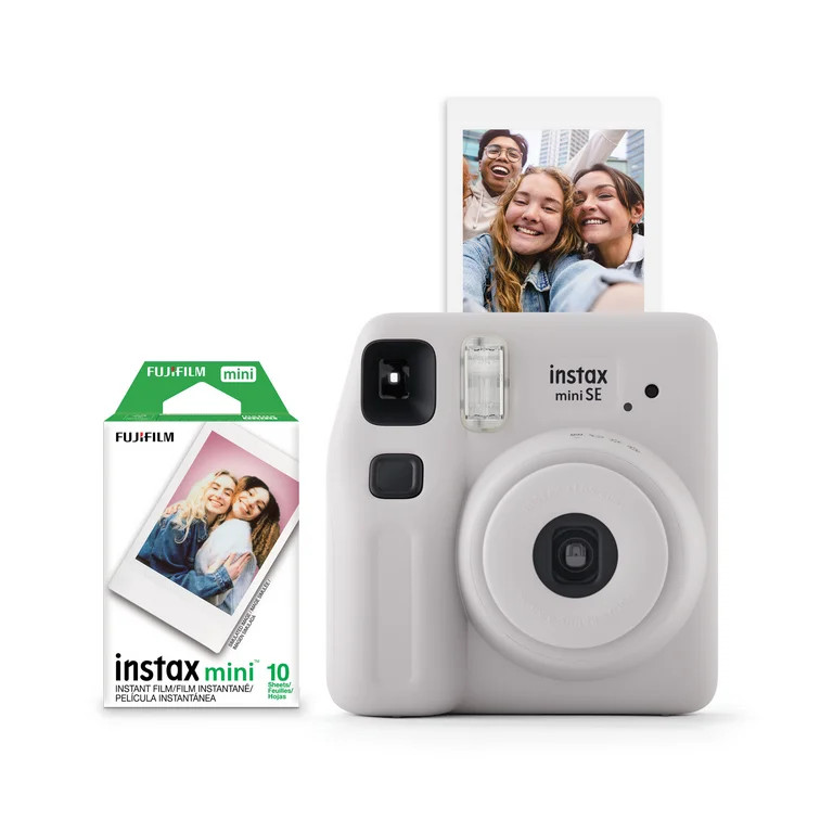 Fujifilm instax Mini SE Instant Camera with Bonus 10 pack Mini Film, Gray (Value Pack) | Walmart (US)