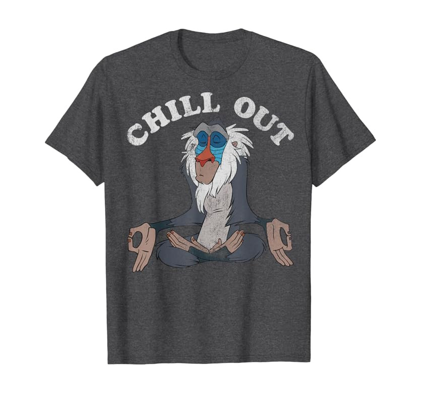 Amazon.com: Disney Lion King Rafiki Chill Out Meditation Graphic T-Shirt T-Shirt : Clothing, Shoe... | Amazon (US)