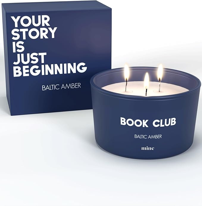 Themed Scented Candles with Gift Box for Home Decor - 8oz Soy Wax 3 Wick Candle (Book Club) | Amazon (US)