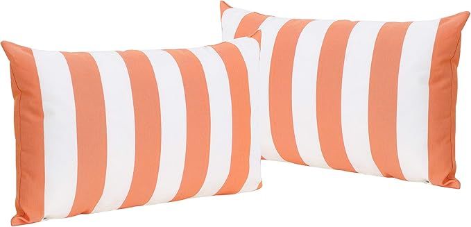 Christopher Knight Home Coronado Outdoor Water Resistant Rectangular Throw Pillows, 2-Pcs Set, Or... | Amazon (US)