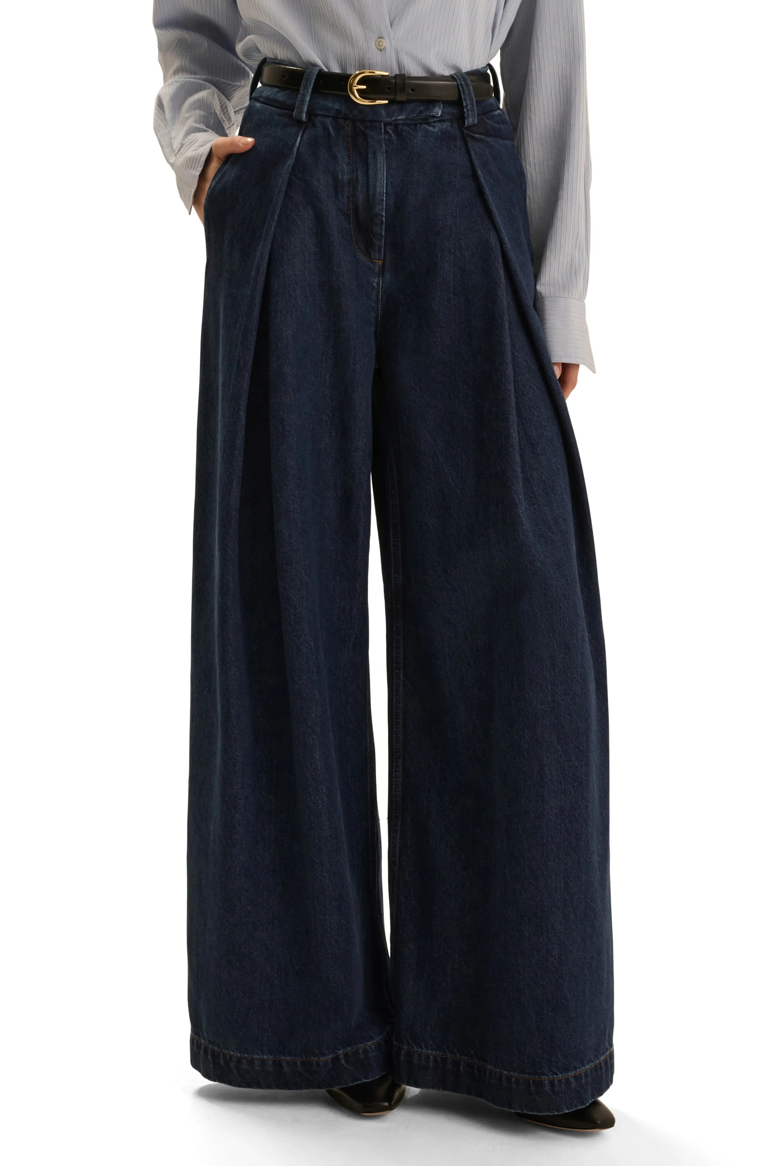 Favorite Daughter Pleats for Days High Waist Wide Leg Jeans (Women) | Nordstrom | Nordstrom