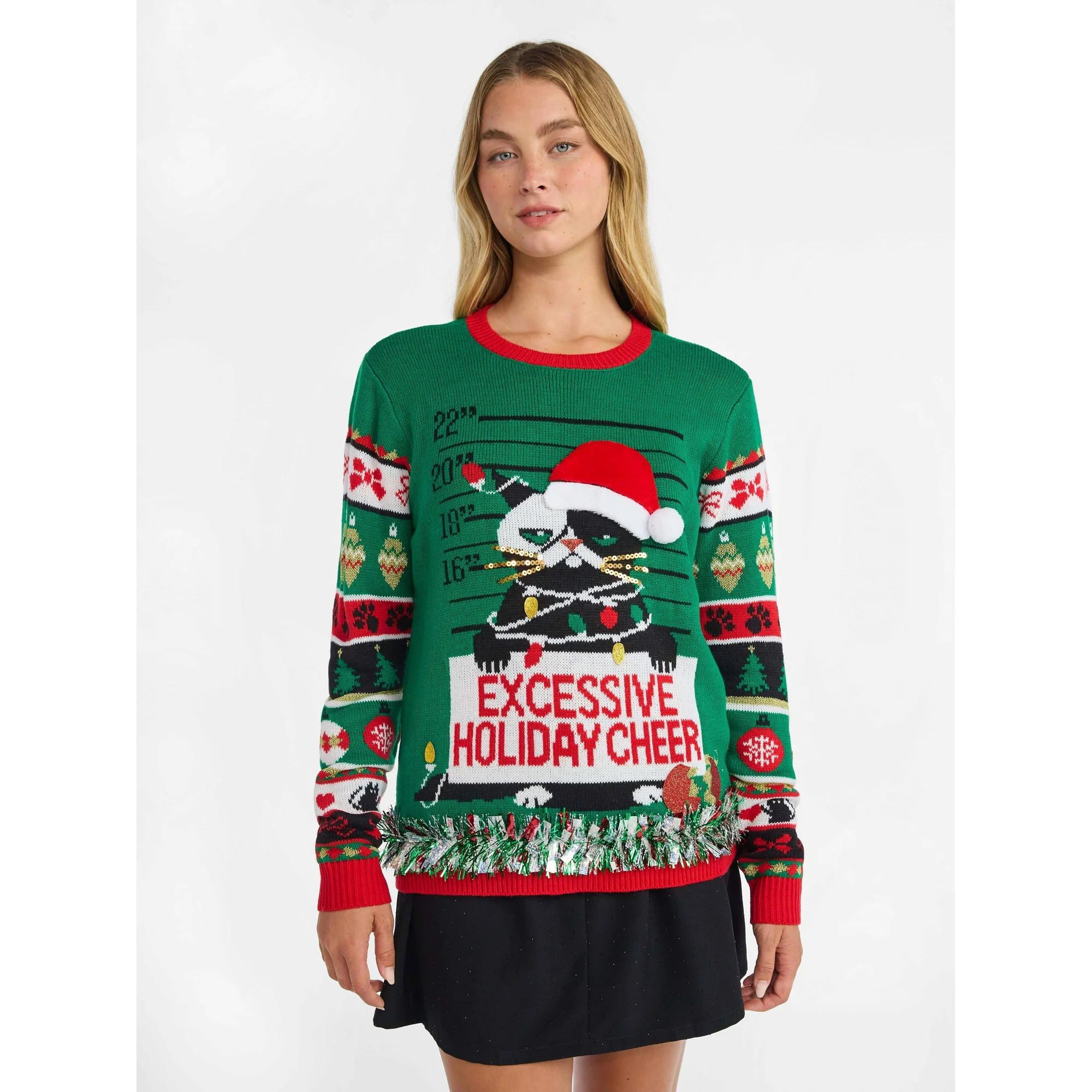 No Boundaries Christmas Sweater, Lightweight, Women's | Walmart (US)