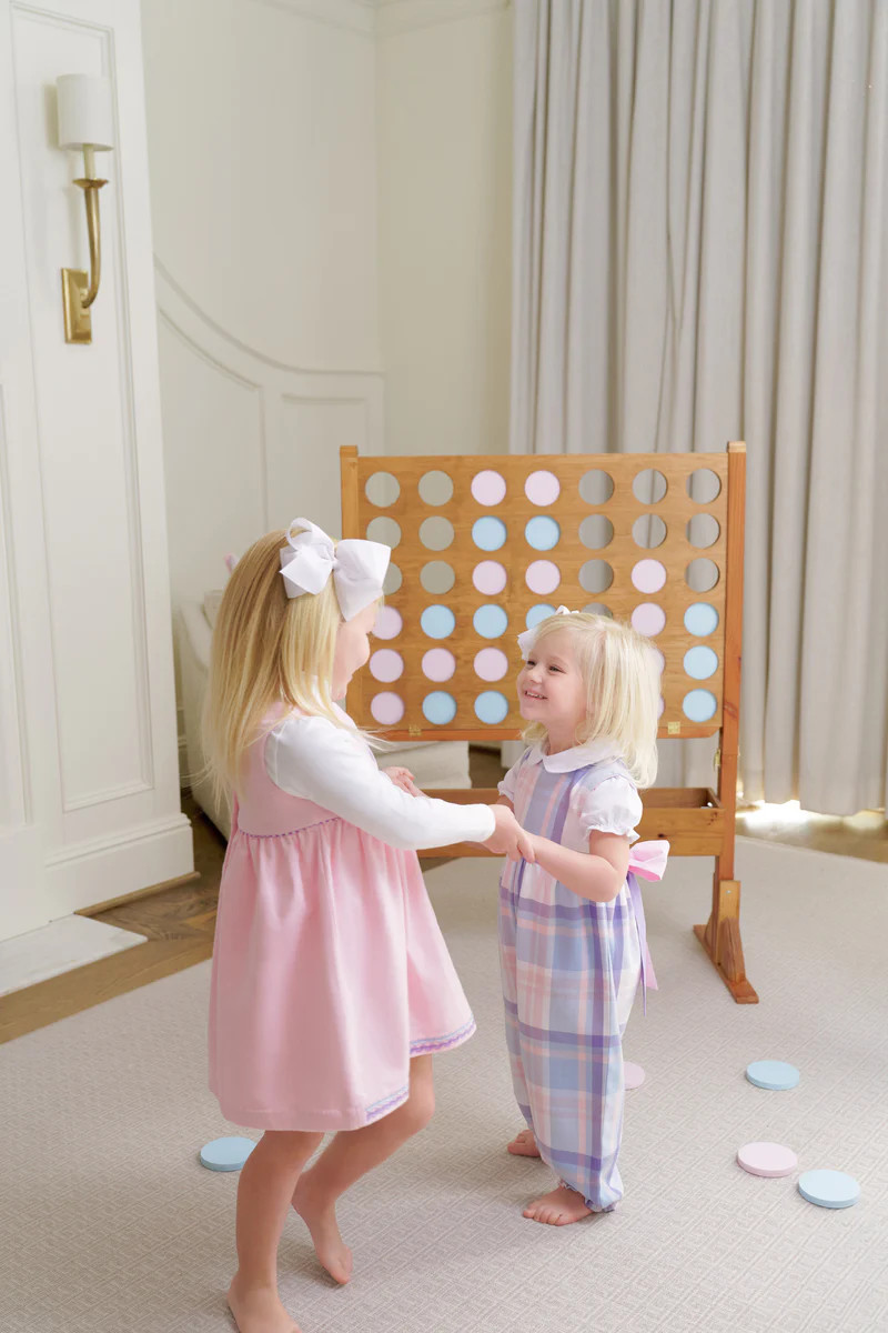 Sleeveless Cindy Lou Dress (Corduroy) - Palm Beach Pink with Palisades | The Beaufort Bonnet Company