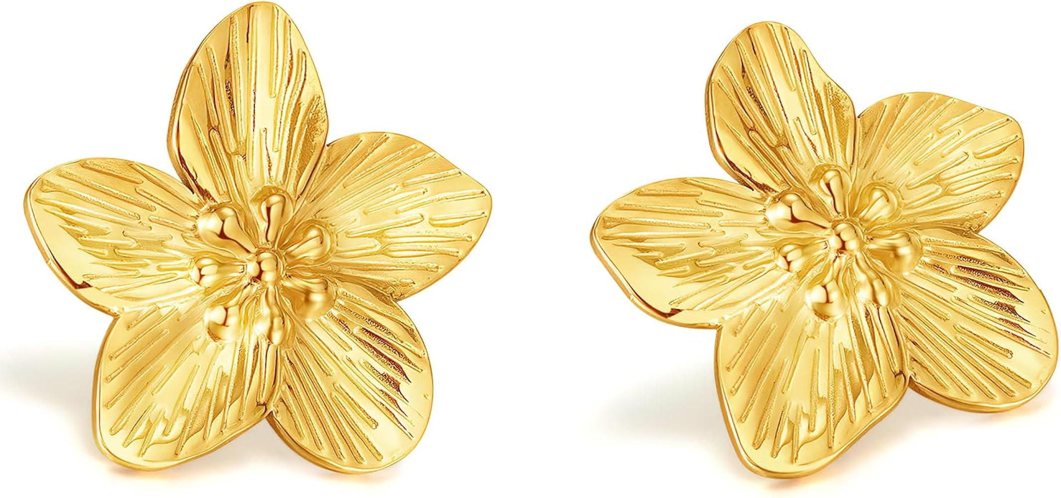 Gold Flower Earrings statement earrings for women | Amazon (US)
