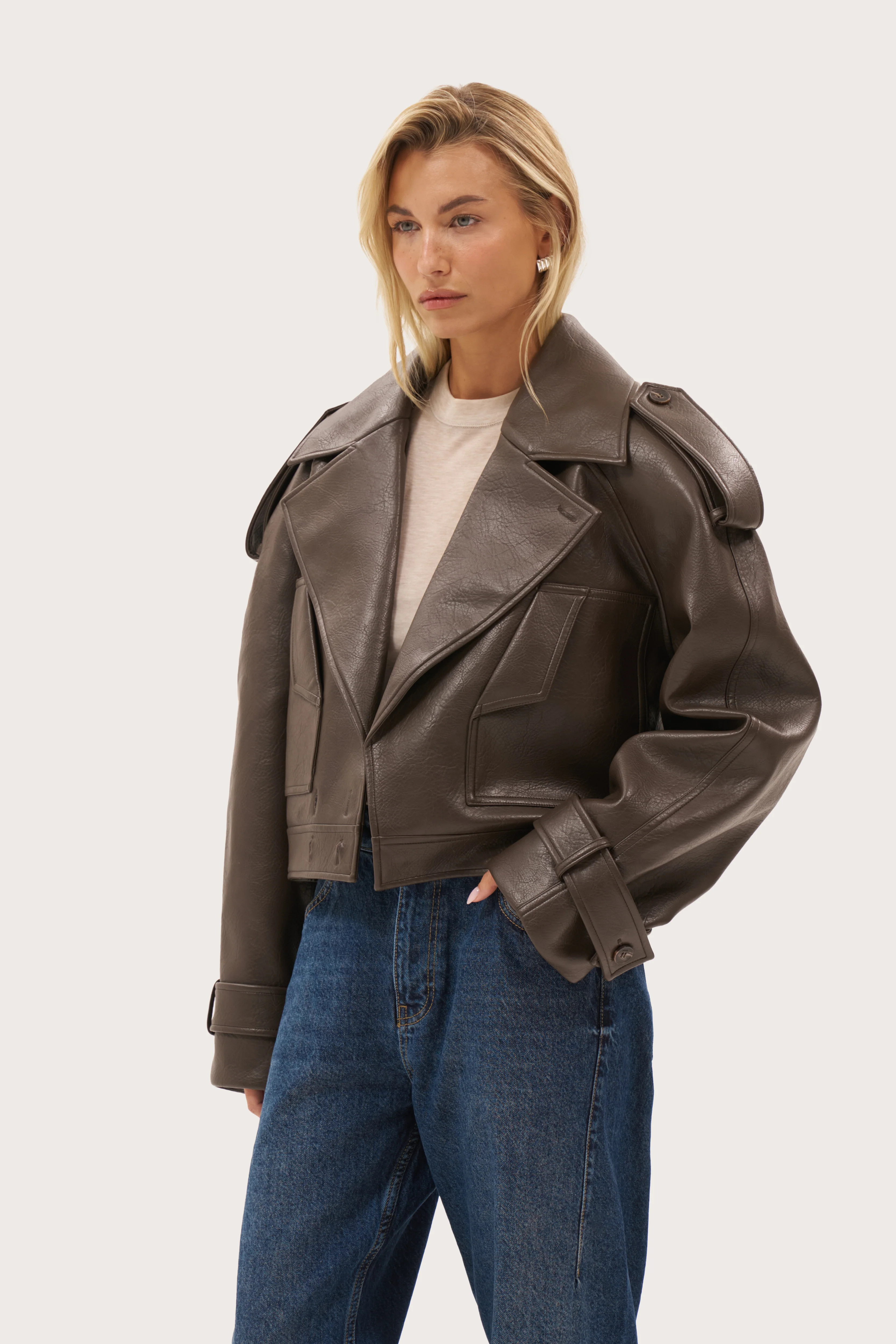 Dakota Biker Jacket - Brown | Maebe UK