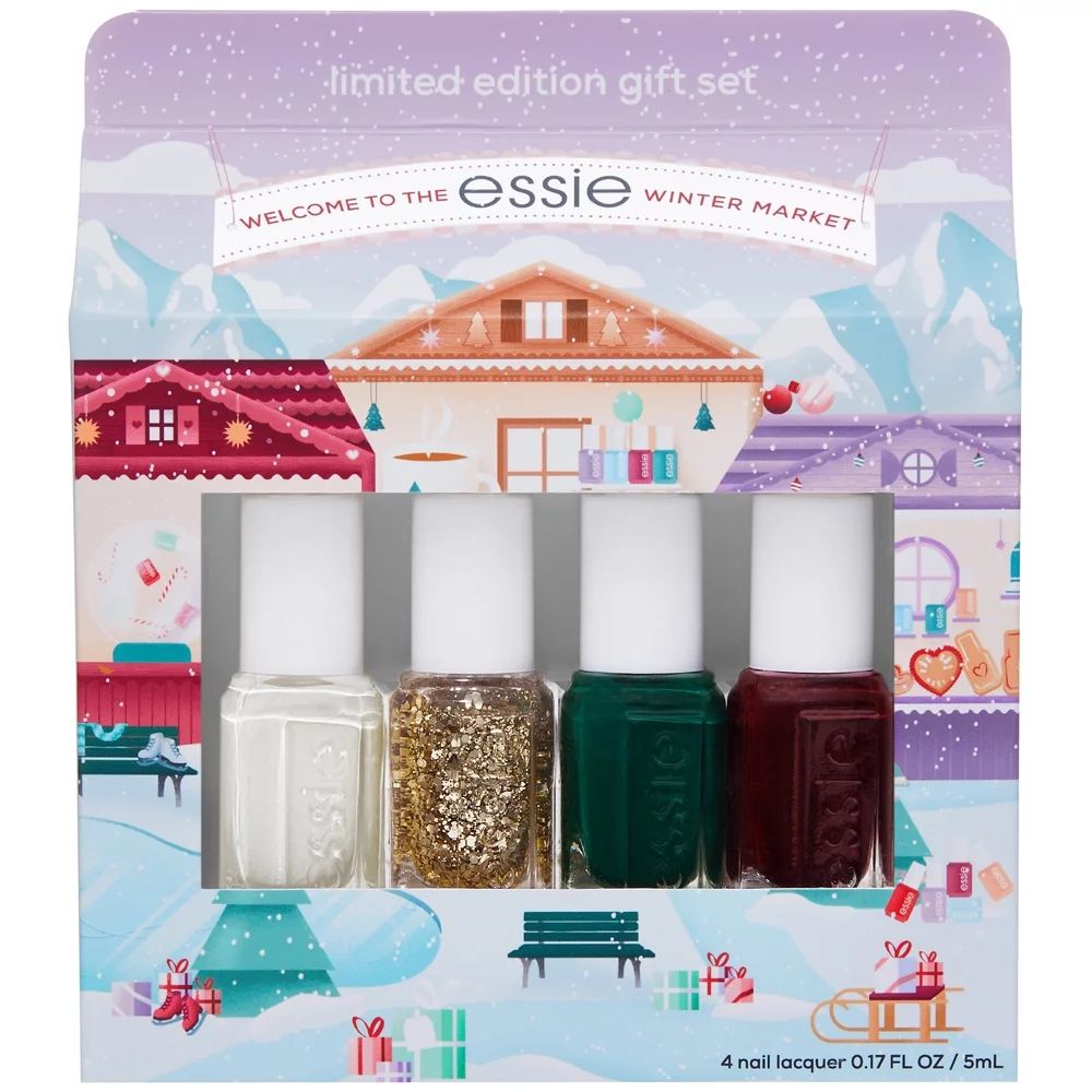 essie limited edition holiday mini nail polish gift set, 4 pieces, best sellers, 1 kit | Walmart (US)