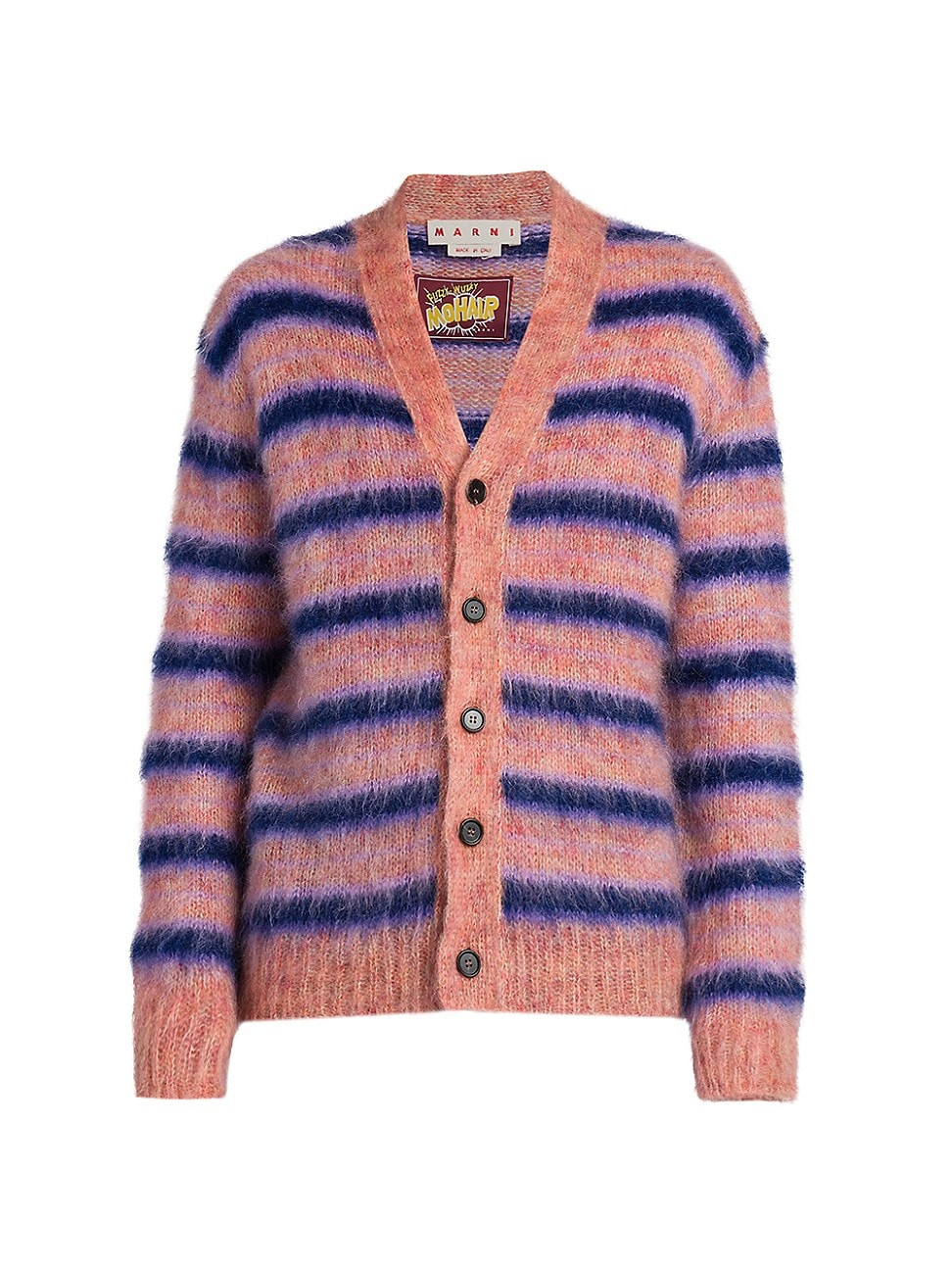 Men's Mohair-Blend Stripe Cardigan - Apricot - Size 44 - Apricot - Size 44 | Saks Fifth Avenue