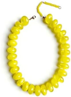 Chunky Beaded Statement Necklace for Women, Colorful Rondelle Bead, Bohemian Style, Adjustable Le... | Amazon (US)