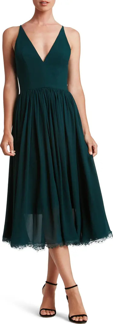 Alicia Mixed Media Midi Dress | Nordstrom