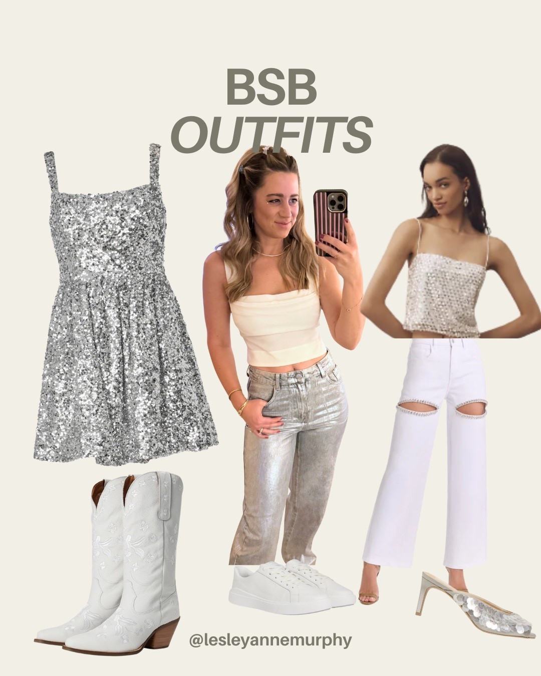 When the theme is white + silver for Backstreet Boys, you lean all the way in ✨🪩

Sparkly tops, metallic denim, white pants, comfy sneakers, statement heels, and pieces that still felt cute after hours of dancing and scream singing with your girlfriends! Everything & more is linked to recreate our looks for concert outfits, Girls’ nights, or even bachelorette parties (looking at you 2026 brides)! 

#LTKFindsUnder50 #LTKFindsUnder100 #LTKootd