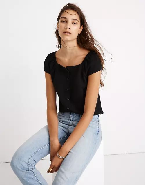 Texture & Thread Button-Front Top | Madewell