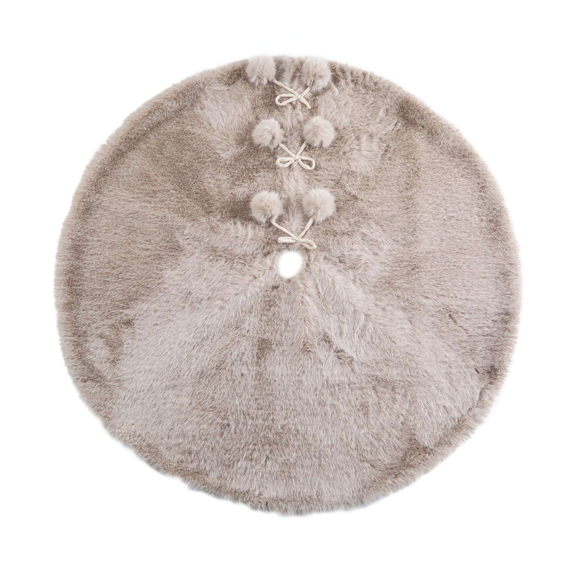 Faux Fur Christmas Tree Skirt, Gray, 48", by Holiday Time | Walmart (US)