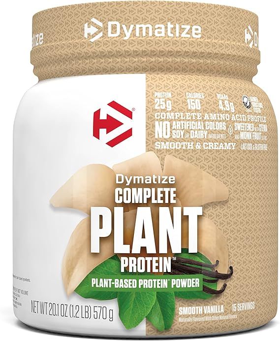 Dymatize Vegan Plant Protein, Smooth Vanilla, 25g Protein, 4.8g BCAAs, Complete Amino Acid Profil... | Amazon (US)