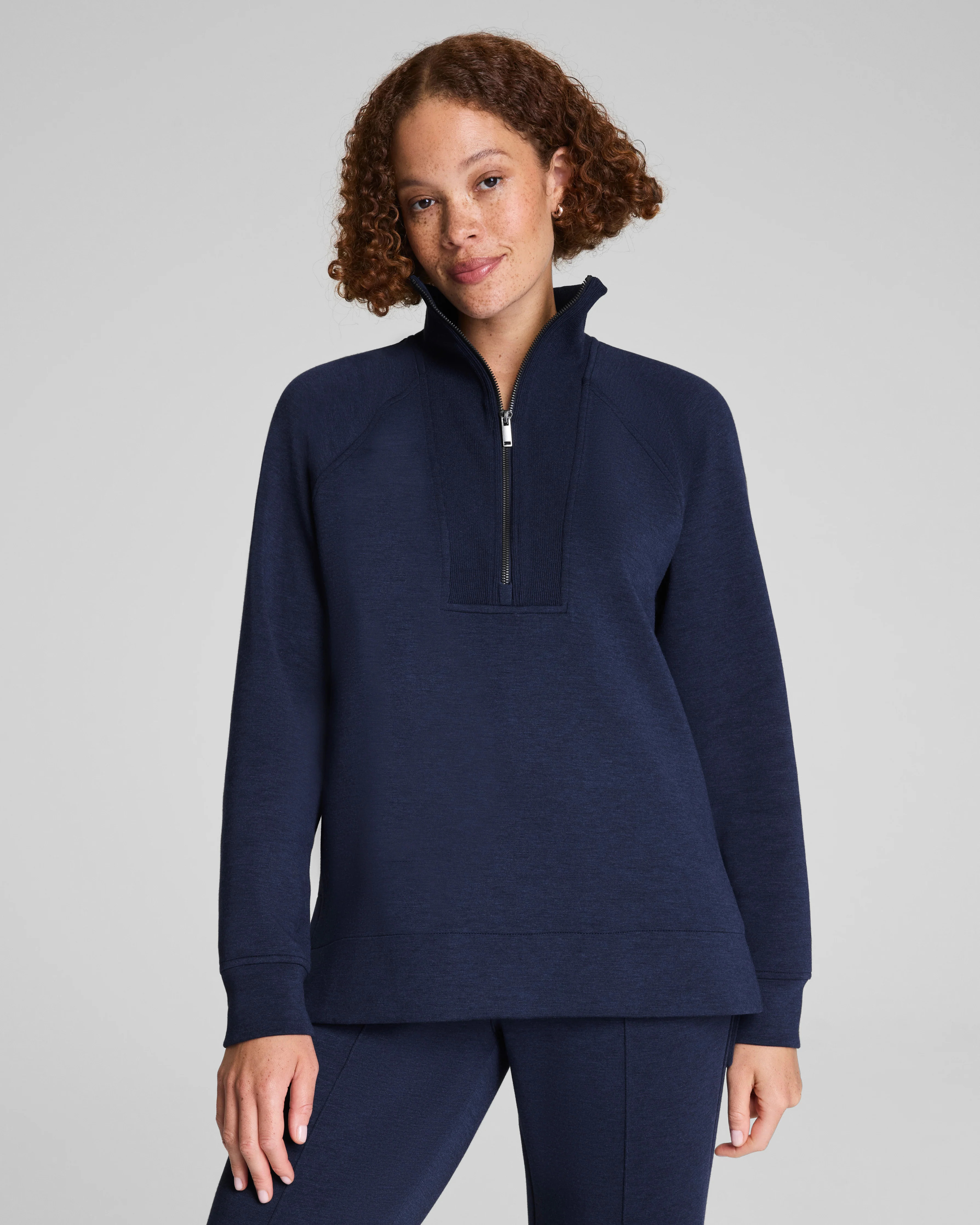 AirEssentials Brushed Half Zip Tunic Soft Long Layer | SPANX | Spanx