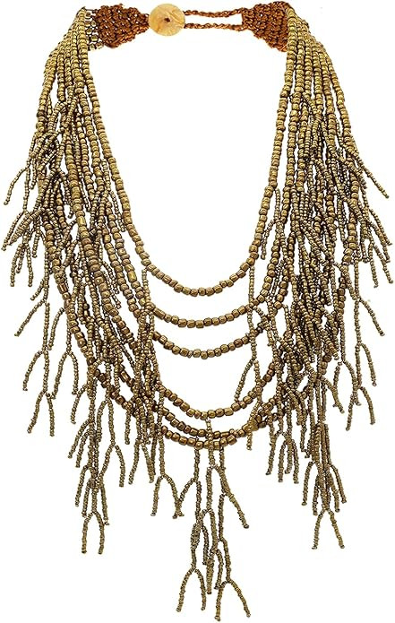 JNF Chunky Black Red Beaded Coral Necklace for Women Beach Coastal Layered Statement Necklaces Bo... | Amazon (US)