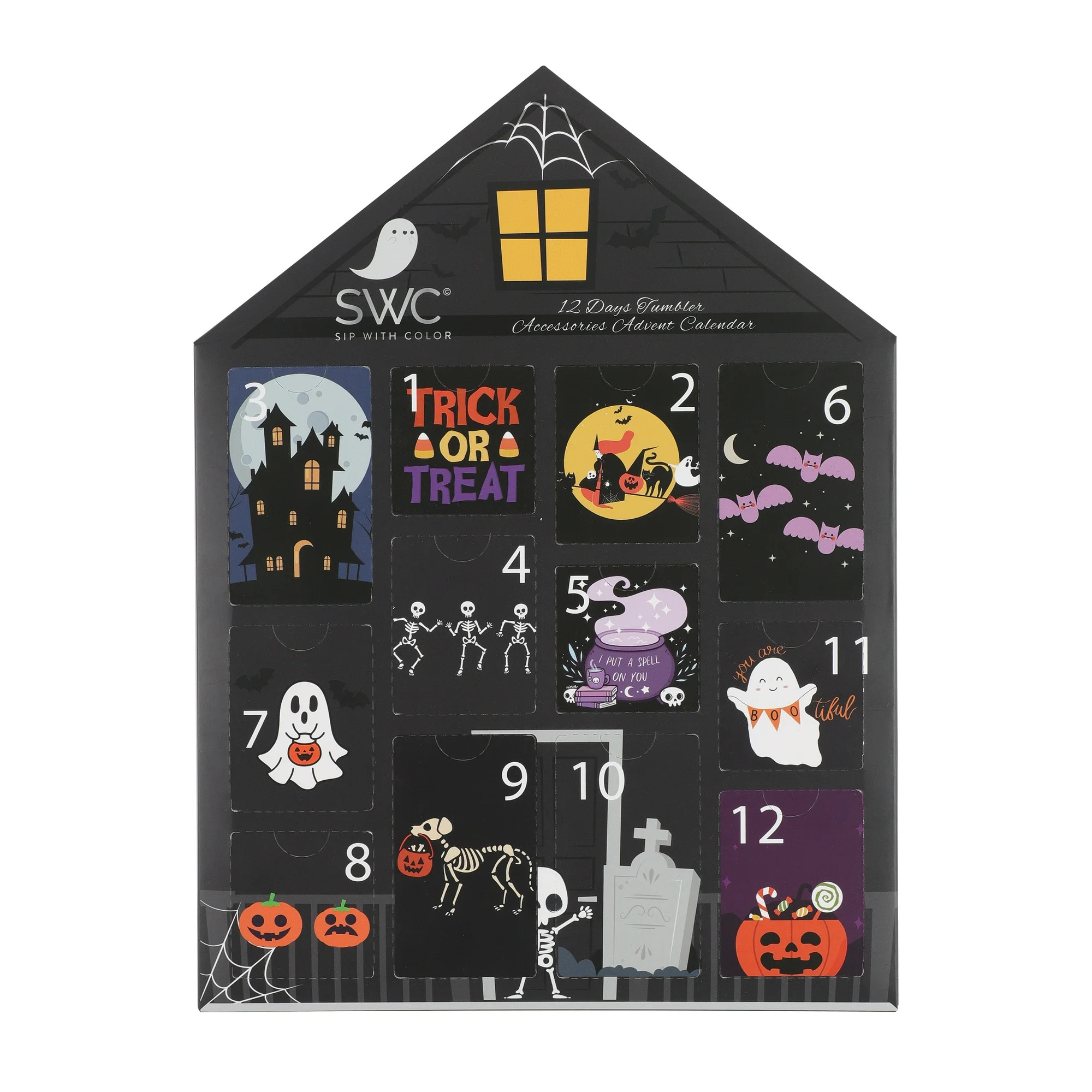 Cook With Color halloween black 12pc water bottle accessory advent calendar | Walmart (US)