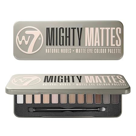 W7 Mighty Mattes Eyeshadow Palette - 12 Natural Nude Colors - Flawless Long-Lasting Makeup | Amazon (US)