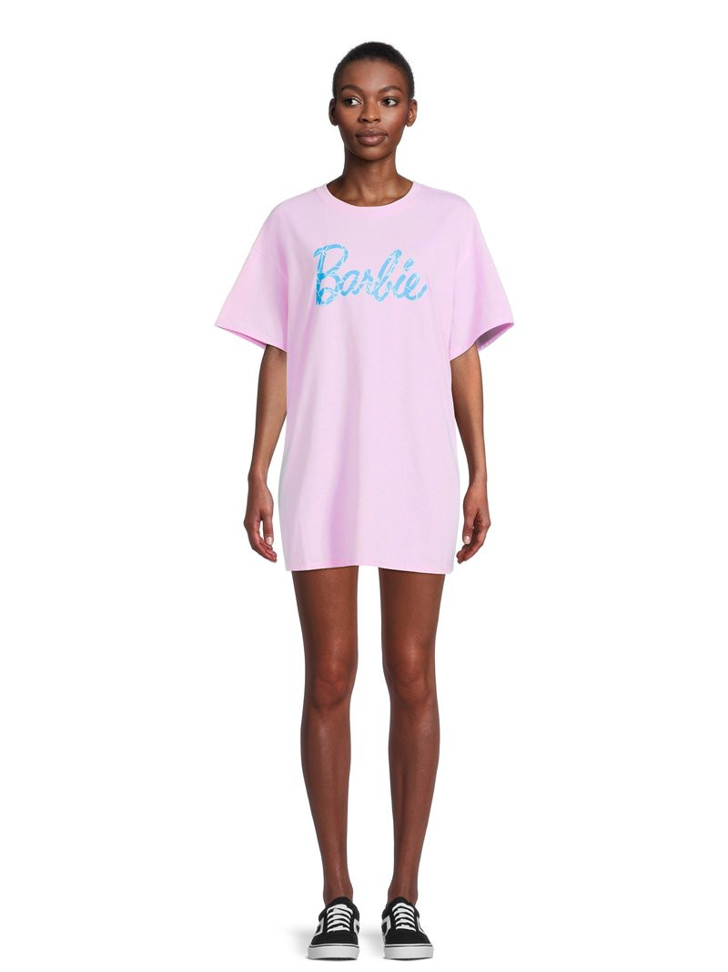 Barbie ™ Women's Graphic Print Boyfriend T-Shirt Swimsuit Cover Up | Walmart (US)