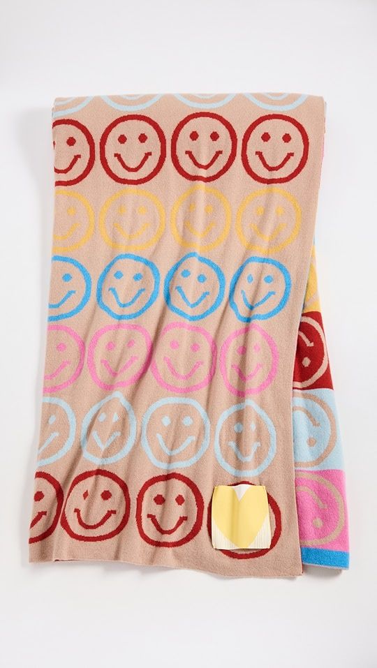Mr. Smiley Knit Cashmere Blanket | Shopbop