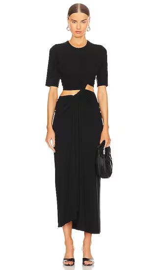 Double Loop Knit Dress in Black | Revolve Clothing (Global)