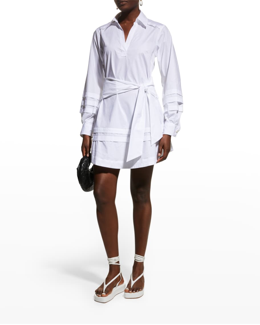 Leen Cotton Poplin Tie-Waist Mini Dress | Neiman Marcus