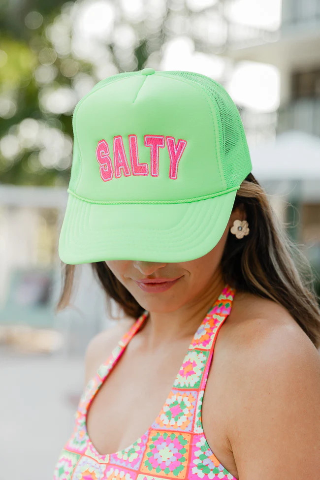 Salty Lime Green Trucker Hat | Pink Lily