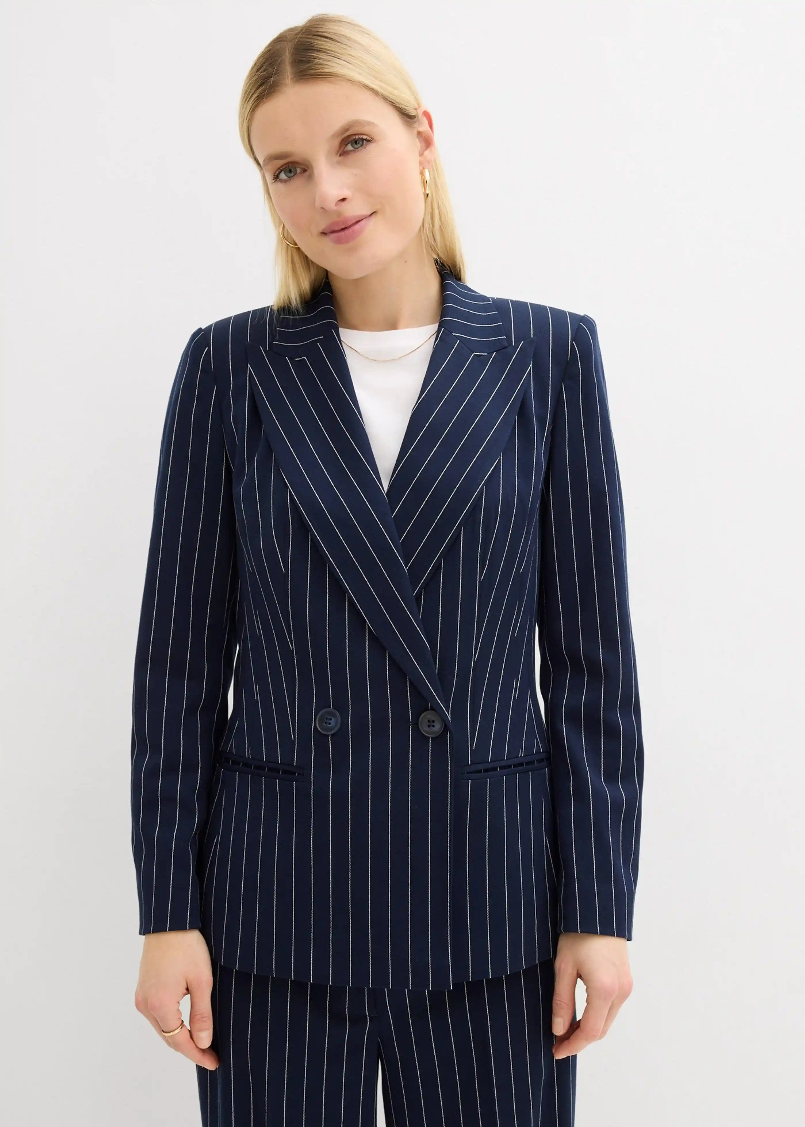 eleganter Nadelstreifen Blazer - blau - Damen | bonprix | Bonprix DE