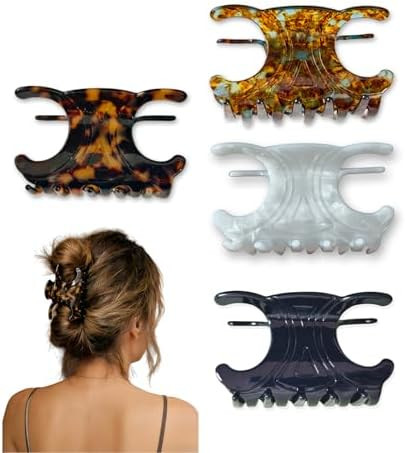 Butterfly Hair Clips, Premium Acetate Claw Clip 4 Pack Medium For Women | Amazon (US)