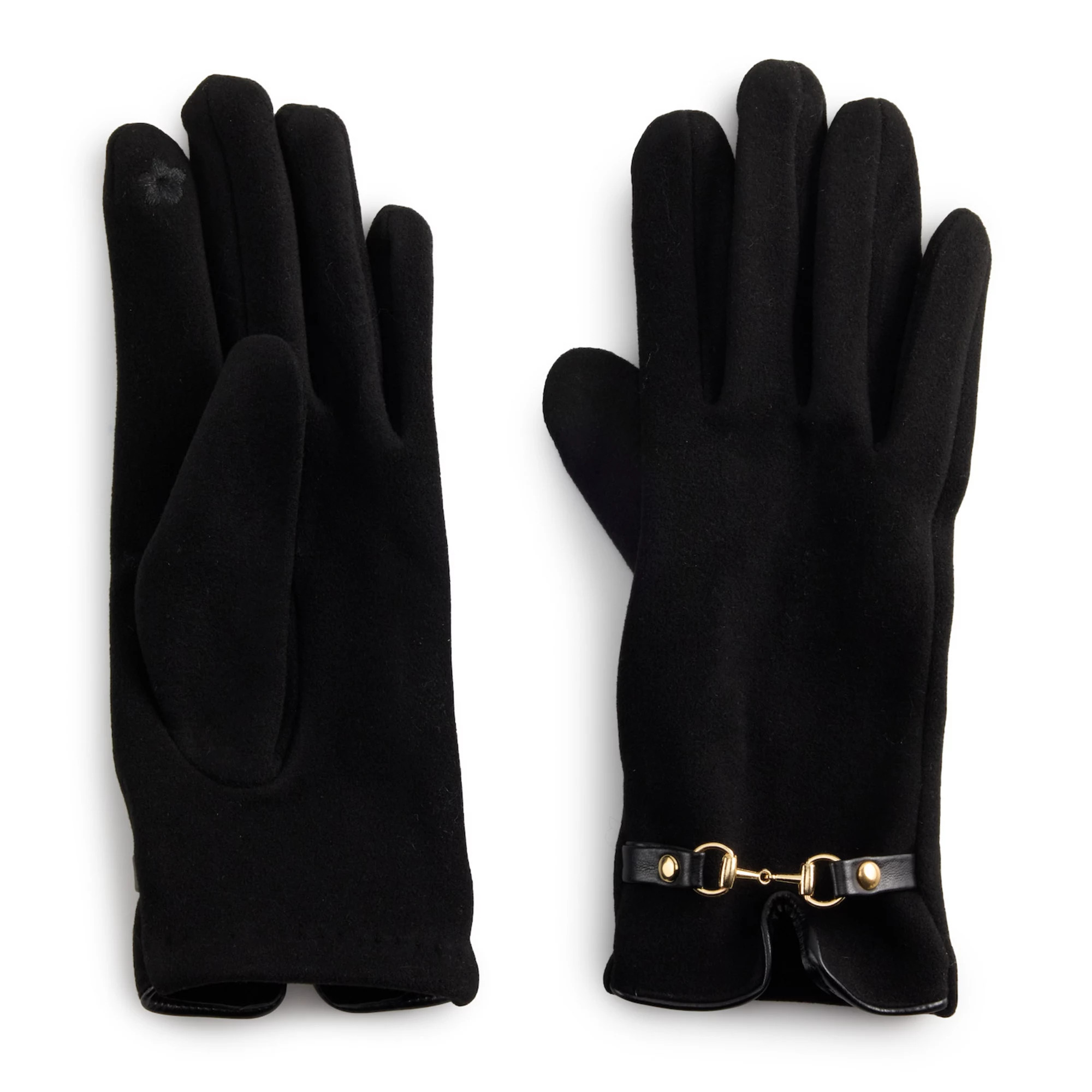 Women's Nine West Solid Gloves With Horsebit & PU Trim | Kohl's