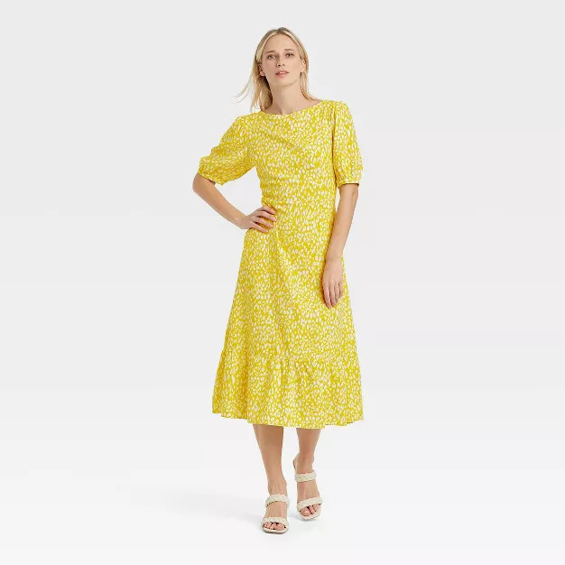 Women's Bishop Elbow Sleeve Tie-Back Dress - Who What Wear™ | Target