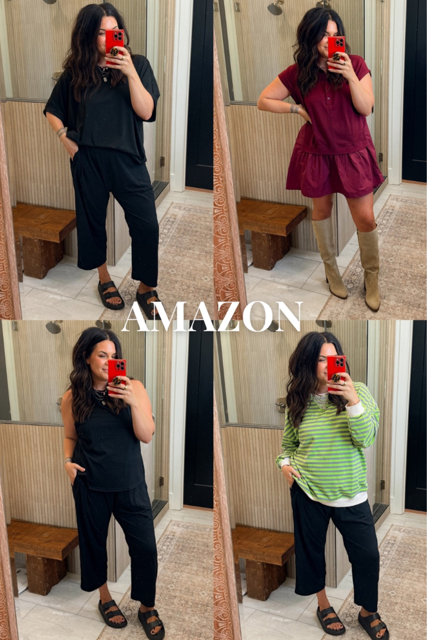 New Amazon finds
Tank + Capri set: XL
Black Tee: XXL
Dress: XL
Sweatshirt : XXL
RED tee: XXL

#LTKMidsize #LTKSaleAlert #LTKFindsUnder50