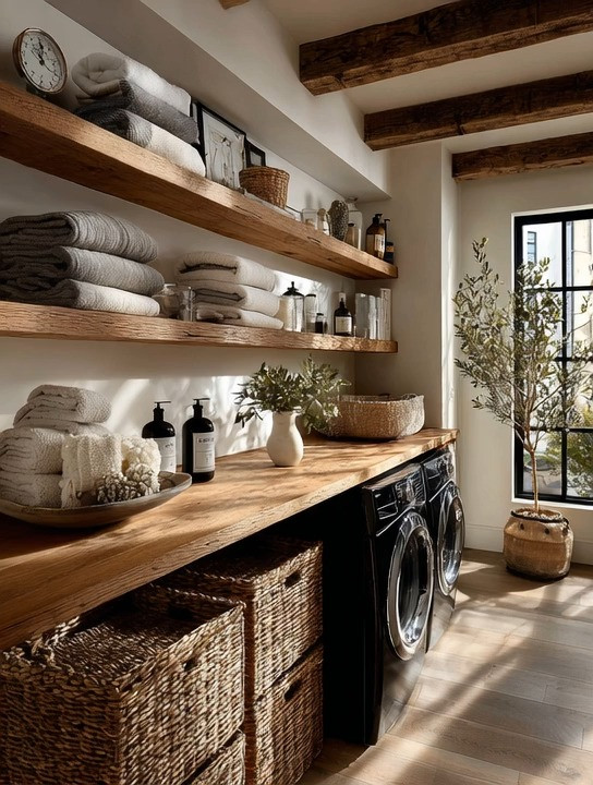 Need more space in your laundry room… without adding space?

This is the simplest upgrade that changes everything.

Add extra-thick wooden floating shelves.

That’s it.

Suddenly, you have room for folded towels, everyday essentials, baskets, and even a little styling moment that makes the space feel warm—not just functional.

Whether your laundry room is small or oversized, this works every time. The key is choosing thicker shelves—they instantly feel more elevated and intentional.

Practical storage + beautiful design.

We’ve curated multiple options—sets of 2, 3, 4, and single shelves in different sizes—so you can customize this to your space.

#LaundryRoomIdeas #HomeOrganization #FunctionalDesign 

 #LTKHome