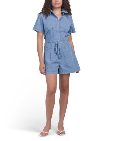 Tie Front Romper For Women, Cotton | TJ Maxx