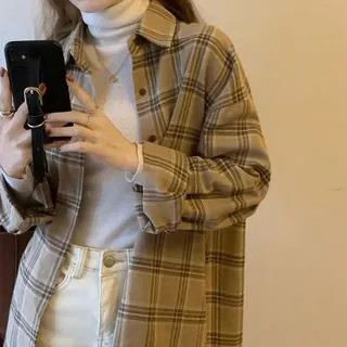 Plaid Shirt Jacket | YesStyle Global