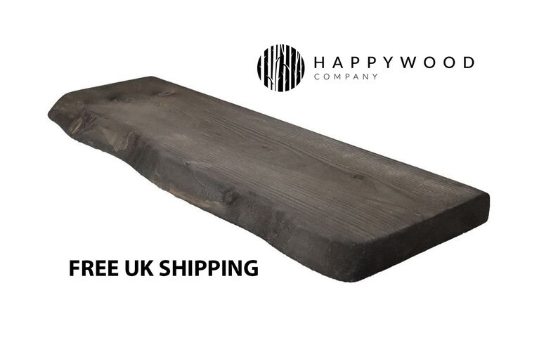 Black Ebony Live Edge Rustic Shelf | Vintage Shelf | Pine Shelf | Scaffold Shelf | Reclaimed Wood... | Etsy (US)