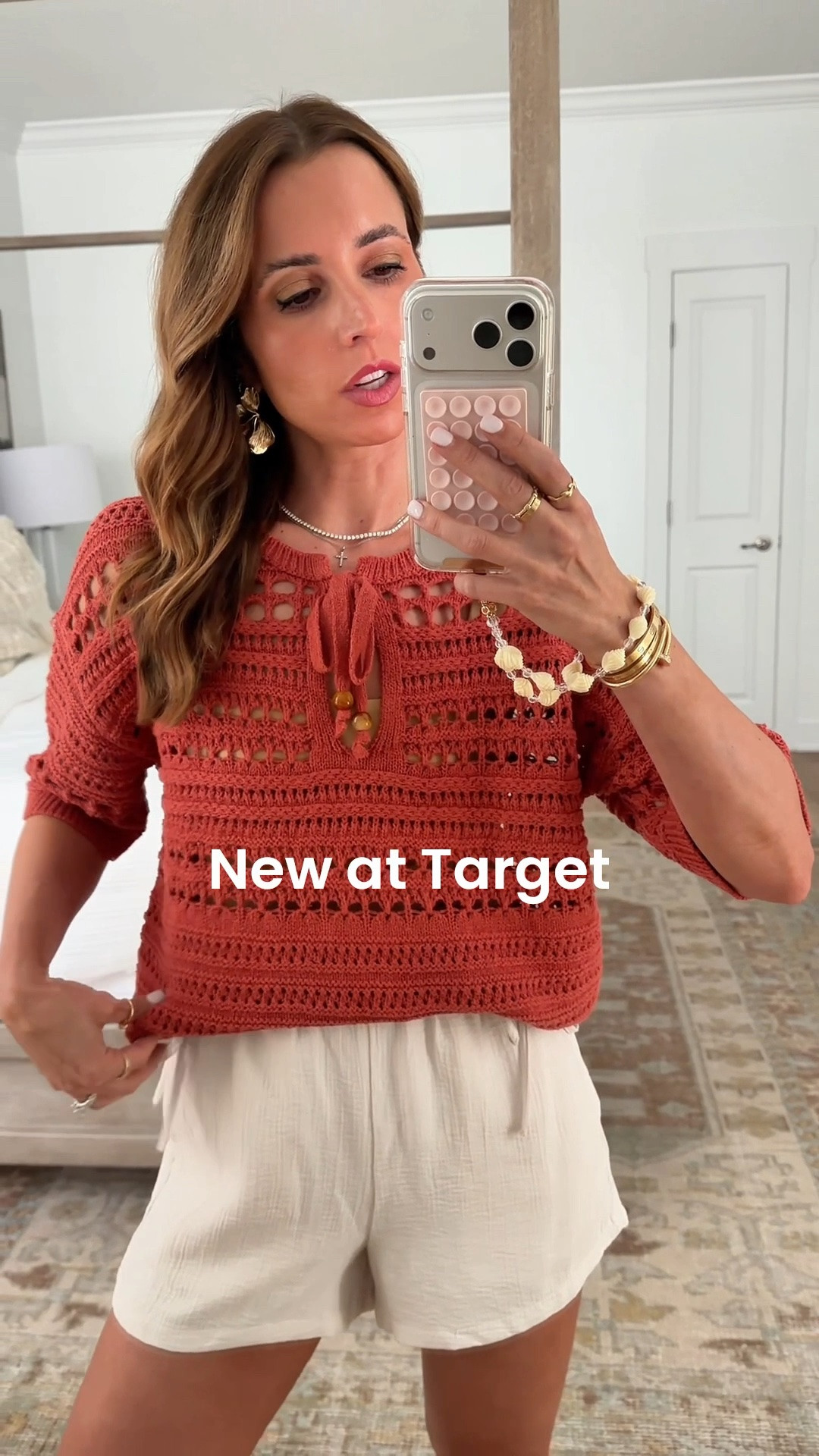 New Target summer arrivals. Summer outfits. Elevated casual outfit. Vacation outfit. Resort outfit. Resort wear. Knit top in XS. Gauzy wrinkle resistant shorts in XS. 

#LTKootd #LTKTravel #LTKSwim
