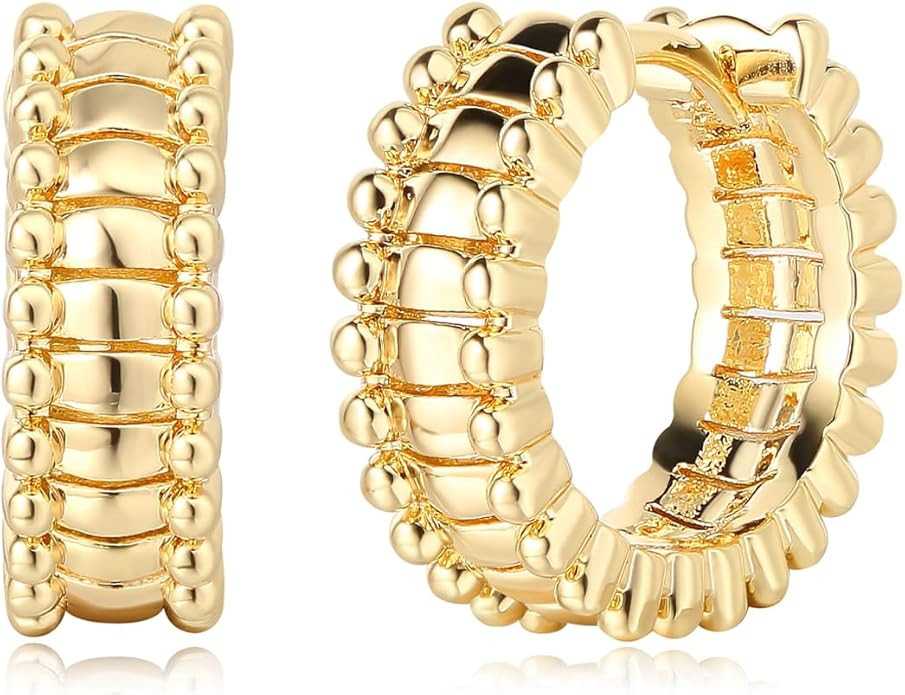 MYEARS Women Earrings Gold Huggie Hoop 14K Small Simple Hypoallergenic Everyday Jewelry | Amazon (US)