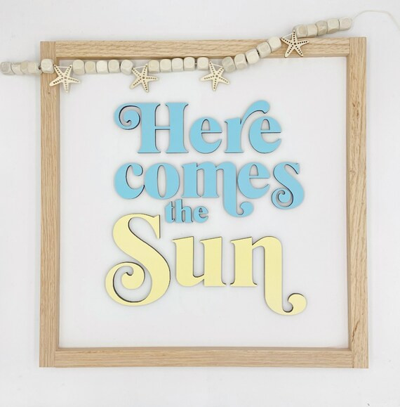 Here Comes the Sun  Summer Decor  Beach Sign  Summer Sign  | Etsy | Etsy (US)