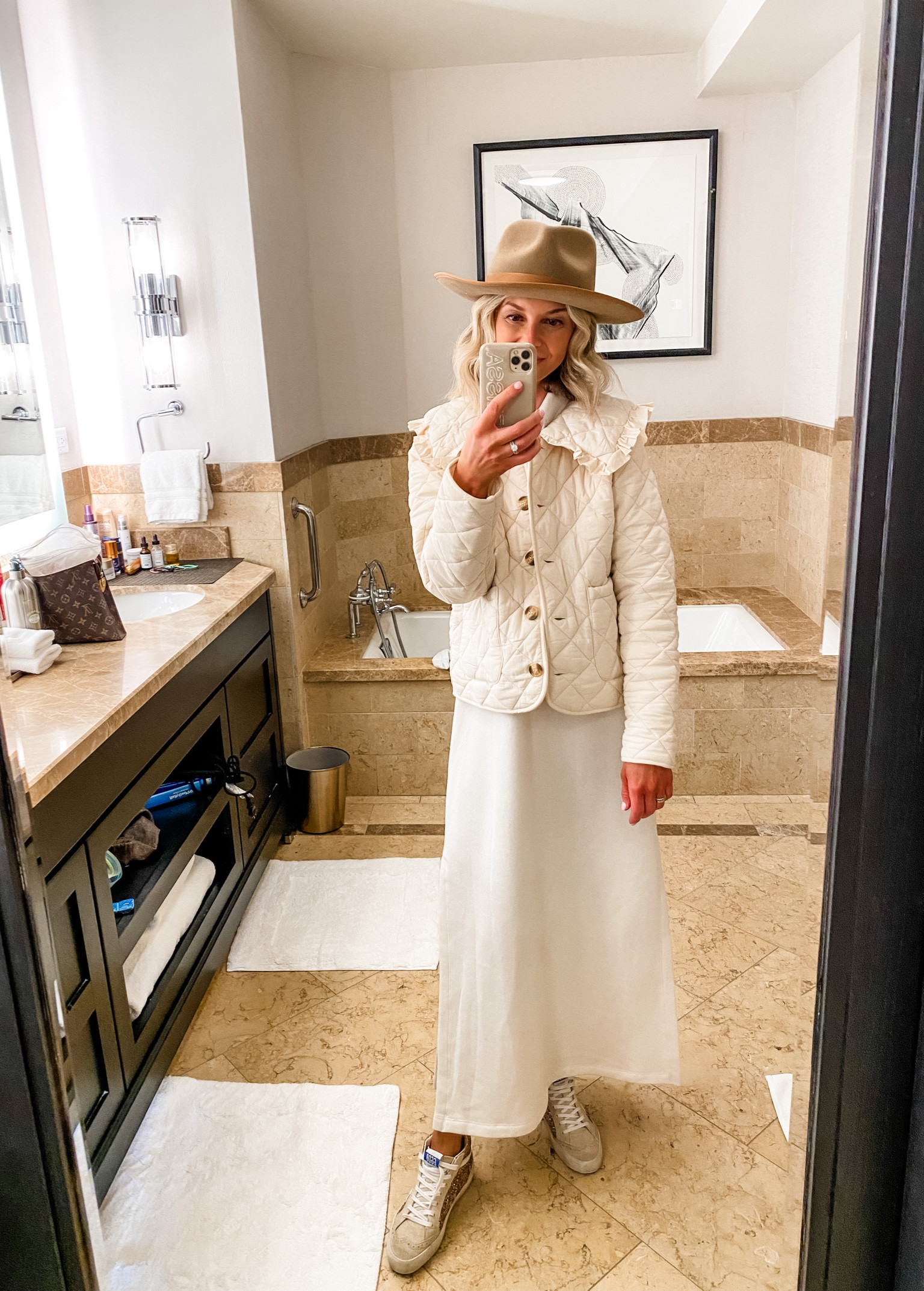 Fall outfit inspiration, cowboy hat, fall dress, quilted jacket, crop jacket, cold weather outfit 

#LTKtravel #LTKover40 #LTKSeasonal