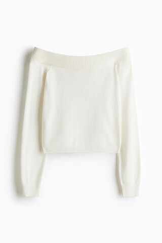 H & M - Off-the-Shoulder Top - White | H&M (US + CA)