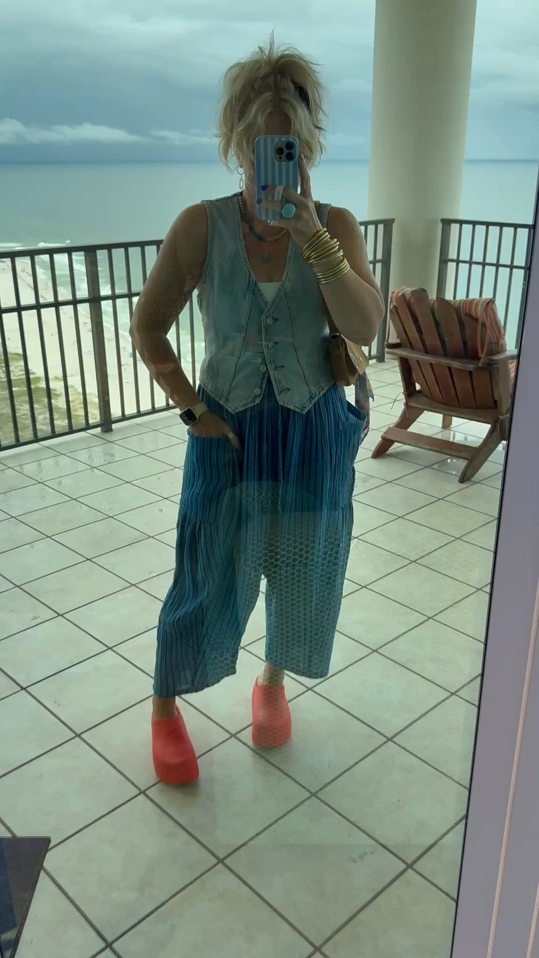 What I wore to go shopping at the beach! These pants are amazing and so darn comfy! I got several compliments on them. I linked a similar denim vest this one is from last year. 
👄 My lip combo - 
Lip liner color is totally toffee 
and my Tarte lip color is coconut. 
🌴My palm necklace is @shopbeljoy save with code MANDIE25 
🔅My earrings are @blueyedhorse save with code MANDIESAVE10 


#LTKFindsUnder100 #LTKOver40 #LTKStyleTip