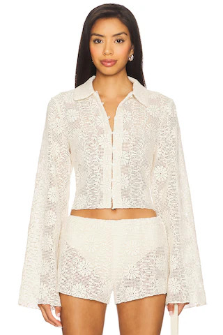 Babydoll Top in Cream Floral | Revolve Clothing (Global)