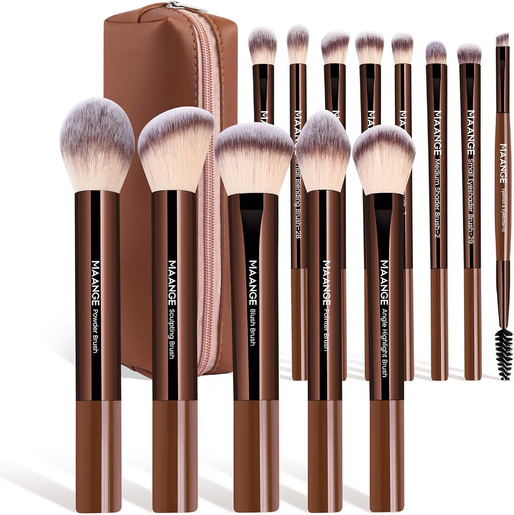 MAANGE 13 PCS Makeup Brushes Professional Make Up Brushes Premium Synthetic Powder Concealers Bru... | Amazon (US)
