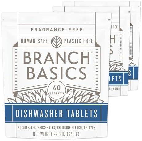 Branch Basics Dishwasher Tablets – 120 Ct | Plastic-Free, Fragrance-Free, Human-Safe | Delivers... | Amazon (US)