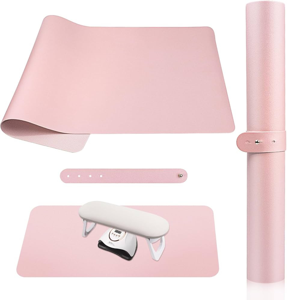 Subay Nail Art Table Mat, (MAT ONLY) Soft Microfiber PU Leather Nail Hand Rest for Nail Arm Rest ... | Amazon (US)